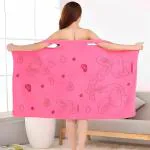 MyHomesWorld Microfiber Bath Towel Bath Skirt Lady Wearable Drying Girl Dress Bathrobe for Women Skirt Lady Wearable Drying Girl Dress Women Bath Soft Convenient Wearable Bathing, Beach and Spa Bathrobe