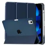 ProElite Cover for Apple iPad Air 5th/4th Gen 10.9 inch Case Cover, Smart Flip Case Cover for Apple iPad Air 5th/4th Generation 10.9 inch Translucent Back with Pencil Holder, Dark Blue