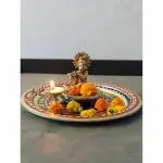Pranjals House Metal Golden Krishna Statue Bala Gopal Avatar Seated On Holy Conch Panchajanya Shankh