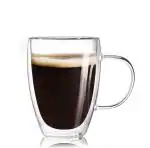 Ramkuwar 350ml Insulated Double Wall Glass Coffee Mugs with Handle for Drink Beverage Hot Cold