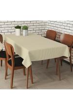 Home Colors In Beige Solid Cotton Rectangular 8 Seater Table Cloth 60x84inch
