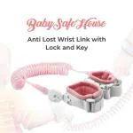 BabySafeHouse Pink Anti Lost Wrist Link With Lock And Key, Best Safety Harness Band For Kids -2metres