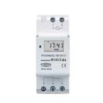 amiciSmart Digital Programing DIN Rail Mounted White Plastic Timer Switch Relay 12 V