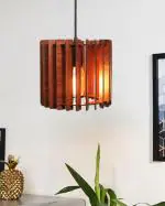 Homesake Wood Pendant Light, Mid Century Modern, Handmade, Ceiling Lamp, Chandelier Lighting, Industrial Lamp, Wooden Lamp, Lampshade Ceiling (Cylinder)