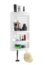 Nabhya White Plastic Multipurpose Wall Mount Bathroom Corner Shelf and Rack Kitchen Bathroom Storage Rack