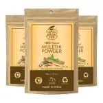 Khadi Ark Mulethi Powder (Licorice) for Natural skin Lightening , Cough Relief (Pack of 3) (300 g)