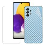 Hobbytronics Samsung Galaxy A72 Transparent Scratch Resistant, Anti Fingerprint with Bubble Proof, Tempered Glass and Back Screen Protector (18 x 10 x 1.5 cm) pack of 2