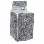 Classic Top Load Washing Machine Cover Suitable for Samsung 6 kg, 6.2 kg, 6.5 kg, 7 kg, 7.2 kg, 7.5 | 56Cms X 56Cms X 85Cms | Black Flower