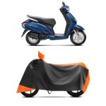 VOZILO Water Resistant Bike Cover Compatible with (Honda Activa) , Rain, UV, Dust and Scratch Proof, All-Weather Proof Full Body Bike Cover, (Orange), Five Thread Stitched (Interlock)