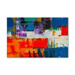 Tamatina Multicolor Colourful Abstract Art Canvas Painting - 36X23 Inch