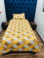 Home Designs Classic Multicolor Cotton Solid 1 Single Bedsheet with 1 Pillow Cover 60 x 90 inch