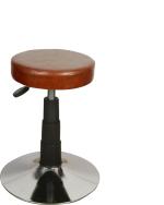 Sitwell Brown Fabric Cushion Stool With Chrome Plate