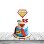 Festiko Fathers Day, Super Dad Happybirthday Theme Party Decoration Combo For Cake Cutting, Fathers Day, Super Dads Party Favors For Mens Birthday Decoration (Cake Topper, 8 Cup Cake Topper)