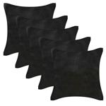 Home Heart Black Silk Throw Pillow Covers, 16x16 inch (Pack of 5)