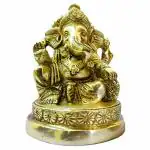 GURU JEE Brass Statue Ganesh Ji Ganpati Bappa Murti Gift Lord Ganesha Idols for Puja at Home Mandir Temple