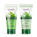 NutriGlow Neem & Tulsi Face Wash And Face Scrub with Haridra Extracts Control Pimples 65ml Each (Pack of 2)