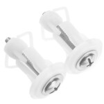 ELEGANT CASA Plastic white Toilet Seat Cover Screw Hinges -4 x 2.5 C.M