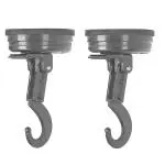 Vacc Fast Black Plastic Vacuum Based Suction Wall Hook Hanger Pack of 2