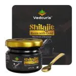 Vedcuris Shilajit with Swarna Bhasma (24k Gold), Ashwagandha, Black Musli, Gokshura for Strength, Stamina, Performance - 20g