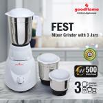 goodflame Mixer Grinder Fest 500 watt 3 Jar 5 Year warranty on moter isi certified mixer
