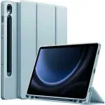 ProElite Cover for Samsung Galaxy Tab S9 FE 10.9 inch Cover, Soft Flexible Flip Case Cover with S Pen Holder for Samsung Galaxy Tab S9 FE 10.9 inch, Support Auto Sleep Wake [Recoil Series]- Light Blue