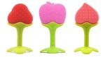 Grest Silicone Fruit Shape 3 Piece Of Teething Soft Sensory Teether / Pacifier For Baby ( Strawberry, Apple & Peach )