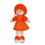 Glance Rinky Doll Soft Toy Super Soft Cute Looking Washable Soft Toy For Besties 45 cm Orange