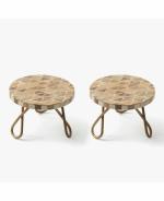 Casadecor Design 10 Wood Maze Cake Stand Anniversary Party Platter Serveware, 8 X 5.7 In (Pack Of 2)