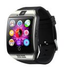 Cratix Q18 smartwatch with camera and sim slot Smartwatch silver (Black Strap, free size)