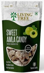 Living Tree Sweet Amla Candy Indian Goosberries 250 gram | Sun Dried No Added Color, No Preservatives