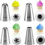 Bulky Buzz Best of Baking Steel Large Cake Decorating Piping Tips, pack of 4
