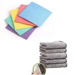 QinPin Hyper-Absorbent Cleaning Combo Non-Scratch 5pcs Sponge Wipes & 5pcs Mesh Dishwash Cloth, Durable Dual-Layer Dishcloths for Kitchen & Home, Reusable and Eco-Friendly