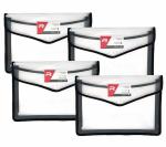 TULMAN 4 Pack A4 Size Document Organizer Transparent Project Envelope Folder with Snap Button Closure