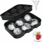 Silicone Ice Cube Moulds Sphere Ice Ball Maker with Lids Easy Release Ice Molds for for Whiskey Cocktails Gin Water Drinks (Ball Shape)