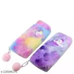 Topgifties Unicorn Fur Pencil Pouch for Kids / Unicorn Cotton Pouch Soft Fur Coin Pouch /Travel Pouch / Pencil Case /Pencil Pouch for Girls / Zipper Closer Girls / Stationery Pouch & Money Bank-(Pack Of-2_)