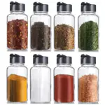 CROCO JAR 120 ml Glass Grocery Container (Pack of 8, Clear)