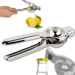 Kreyam's Steel Lemon Squeezer with Bottle Opener Manual Juicer Machine Stainless Steel Heavy Duty