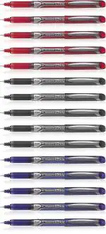 Pilot Hi-Tecpoint V7 Grip Fine Point Liquid Ink Pen | Tip Size - 0.7 MM | Dimpled Rubber Grip with Unique Dimple Tip Technology | Ink Colour - 5 Blue, 5 Black and 5 Red | Pack of 15