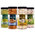Horaira Nutz Raisins Almonds Cashews Pistachios Combo Pack 1kg(250gm Pack of 4)