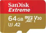 SanDisk Extreme 64GB microSDXC UHS-I, V30, 170MB/s Read,80MB/s Write, memory Card for 4K Video on Smartphones, Action Cams and Drones