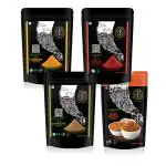 The Flavour Trail by Swani, Chilli Powder, Organic Turmeric Powder, Organic Coriander Powder and Organic Udupi Sambar Masala, 700gms (Pack of 4)