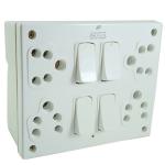 Eshopglee White Polycarbonate 6A Combined Switch and Socket