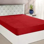 Mattress Protector Cotton Waterproof Bed Protector for Queen Size Bed 75 X 60'' (Maroon, Pack of 1)