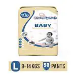 LITTLE SPARSH Super Absorbent Baby Diaper Pants |Upto 12 hrs Protection|Baby diapers L_50 Pieces