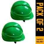 LADWA 2 Pcs Green Heavy Duty Safety Director Helmet Head Protection for Outdoor Work Head Safety Hat with ISI Mark (Pack of 2)