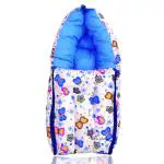 Kid’s Charm 3 in 1 Baby's Cotton Bed Cum Carry Bed Printed Baby Sleeping Bag-Baby Bed-Infant Portable Bassinet-Nest for Co-Sleeping Unisex Baby Bedding for New Born 0-4 Months Old (Butterfly Blue)
