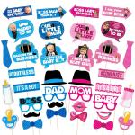 Zyozique 36 Pcs Boss Baby Photo Booth Props Party Boy Or Girl Baby Shower Party/Diy Baby Shower Photo Booth Props Funny Creative Decoration For Celebr