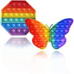 Chigy Wooh Popitst for Girls Pop It Fidget Toy Pop Figets It Toys Fidget Pop It Toys Pop It for Kids Pops for Kids Pop It for Boys Pop Pop Toy Set [Butterfly+Octagon]
