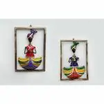 Sancheti Art Wall Decorative Metal Musicians Wall Hanging Showpiece Frame for Home Decor Set of 2 showpiece (23x5x34)cm