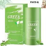 Face Q Green Tea Cleansing Mask Stick for Face | For Blackheads, Whiteheads & Oil Control | Made in India | Purifying Solid Clay Detox Mud Mask | With Hyaluronic Acid & Green Tea